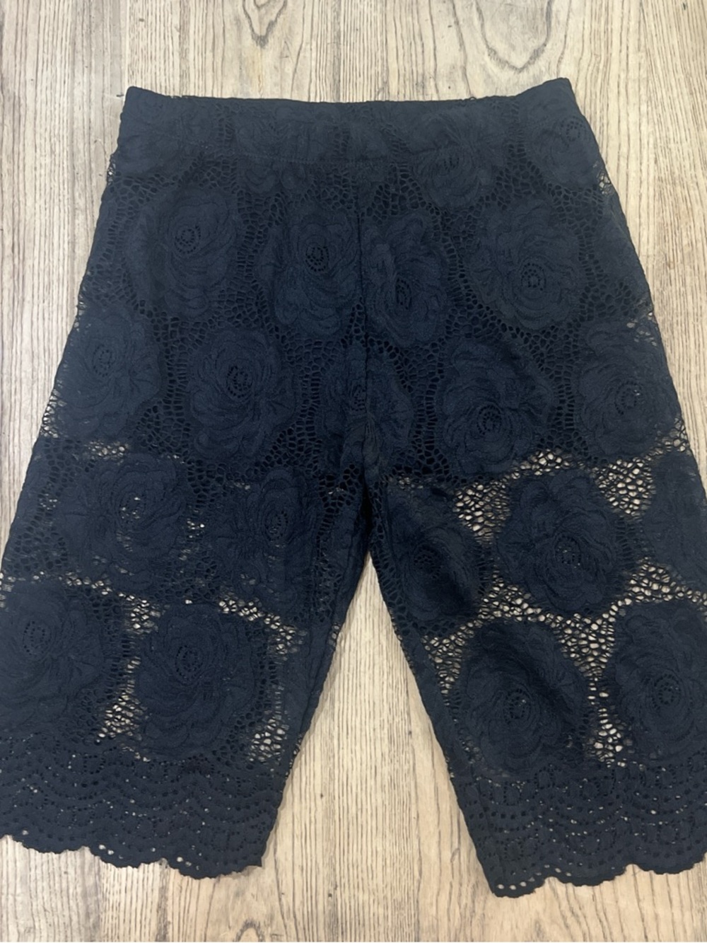 Black Lace Athletic Shorts for Women